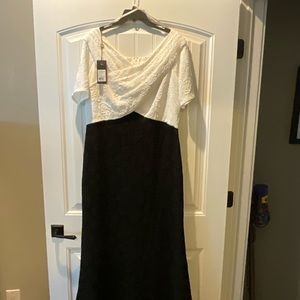 Tadashi Shoji Black and White Gown